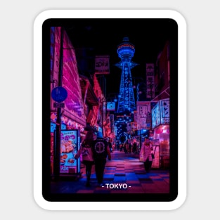 Tokyo Street Neon Synthwave Sticker